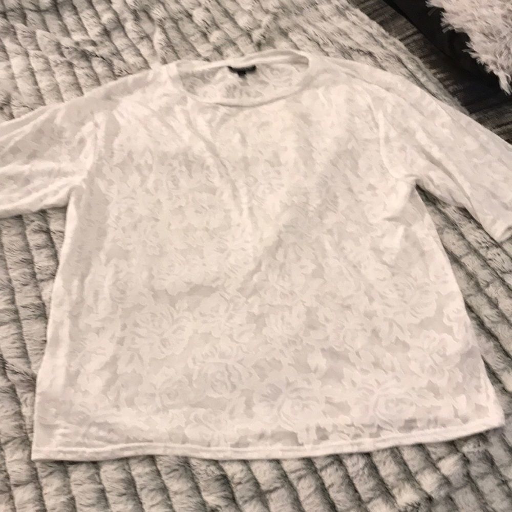 Oversized sheer white tee